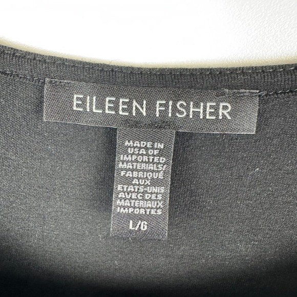 Eileen Fisher Sleeveless Tiered Midi Dress Large Black Minimalist Stretch‎ Soft - Picture 3 of 6